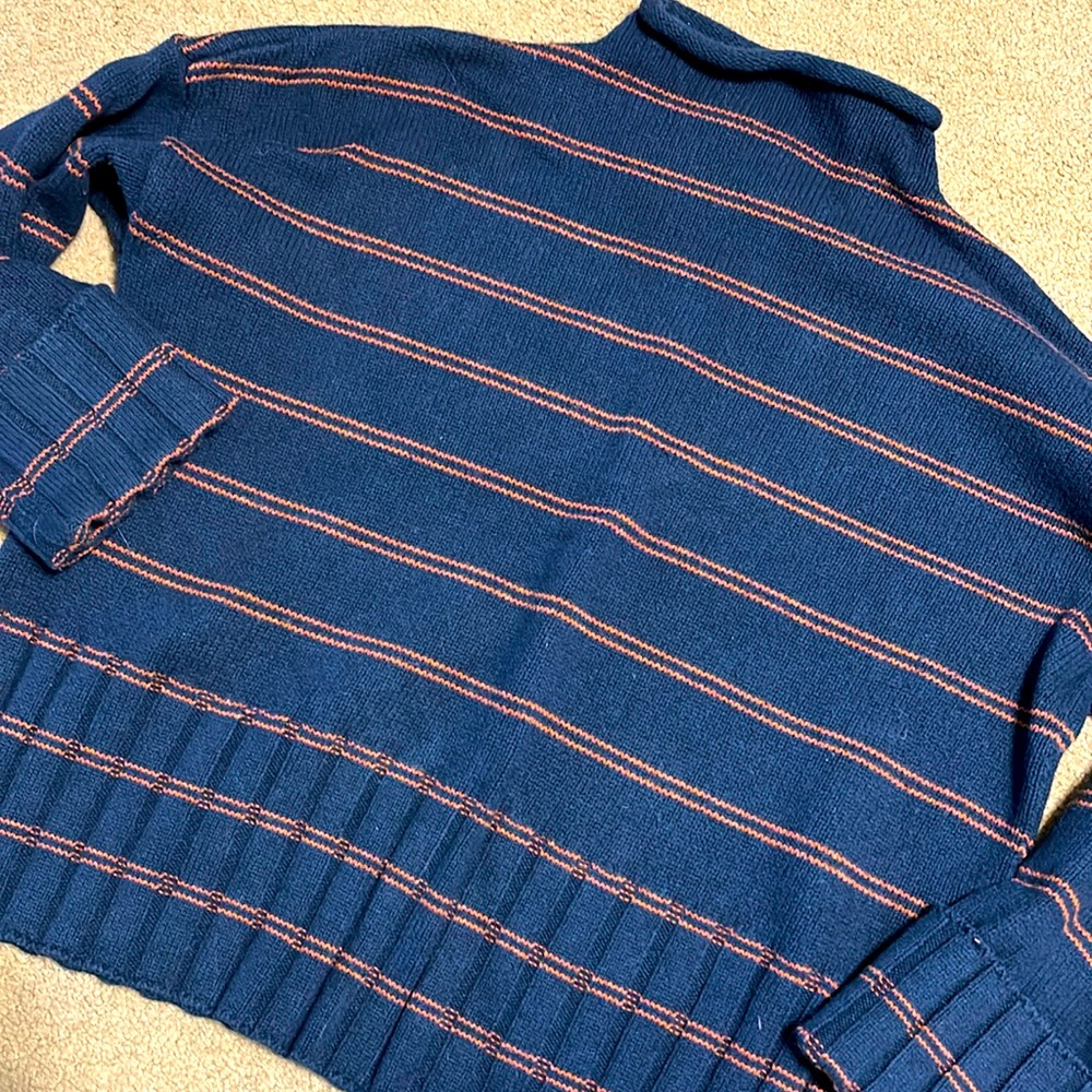 Madewell XS blue and orange sweater